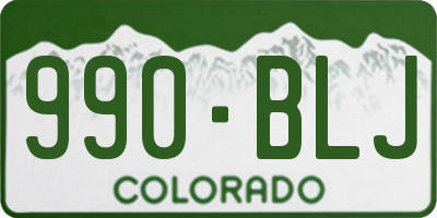 CO license plate 990BLJ