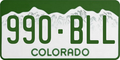 CO license plate 990BLL