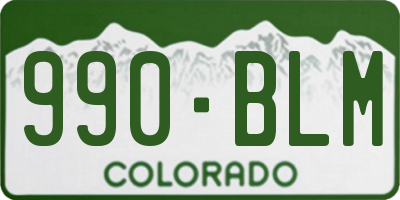 CO license plate 990BLM
