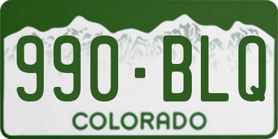 CO license plate 990BLQ