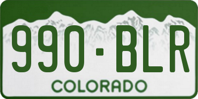 CO license plate 990BLR