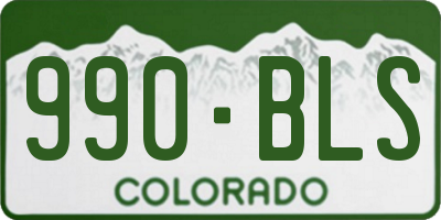 CO license plate 990BLS