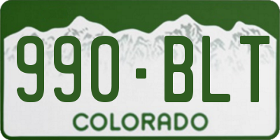 CO license plate 990BLT