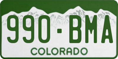 CO license plate 990BMA