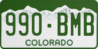 CO license plate 990BMB