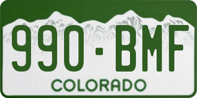 CO license plate 990BMF