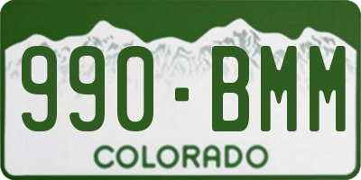 CO license plate 990BMM