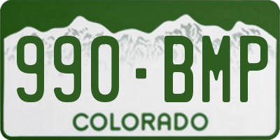 CO license plate 990BMP