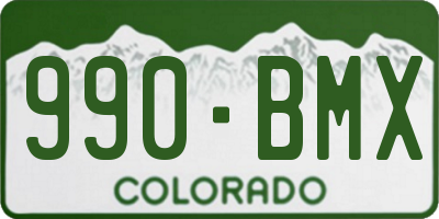CO license plate 990BMX