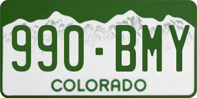 CO license plate 990BMY