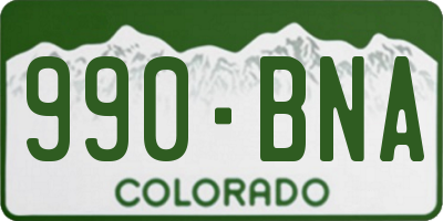 CO license plate 990BNA