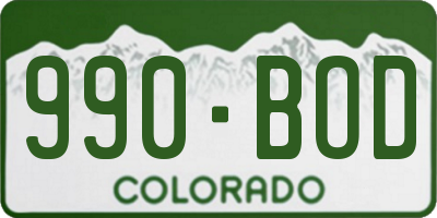 CO license plate 990BOD