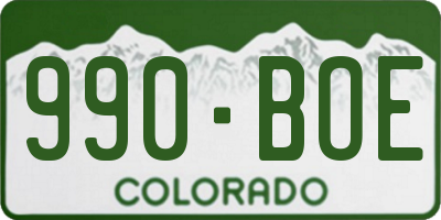 CO license plate 990BOE