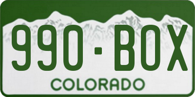 CO license plate 990BOX