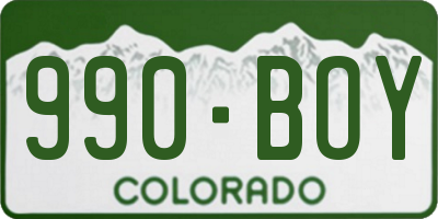 CO license plate 990BOY