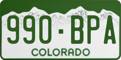 CO license plate 990BPA