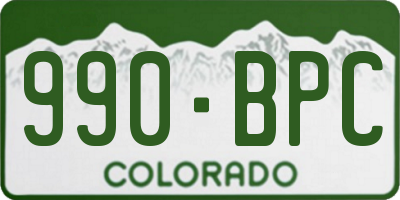 CO license plate 990BPC