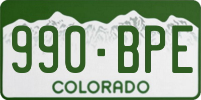 CO license plate 990BPE