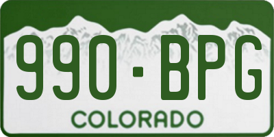 CO license plate 990BPG