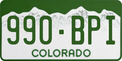 CO license plate 990BPI