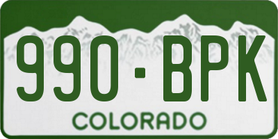 CO license plate 990BPK