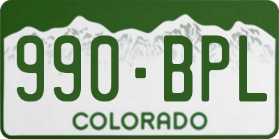 CO license plate 990BPL