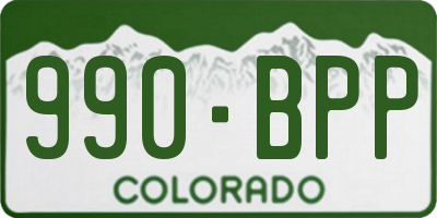 CO license plate 990BPP