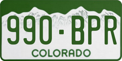 CO license plate 990BPR