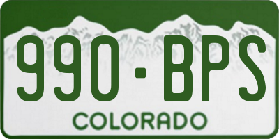 CO license plate 990BPS