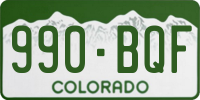 CO license plate 990BQF
