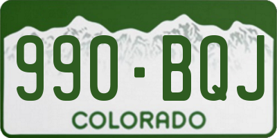 CO license plate 990BQJ