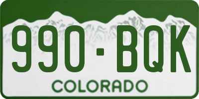 CO license plate 990BQK