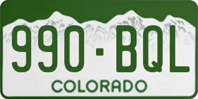 CO license plate 990BQL