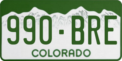 CO license plate 990BRE