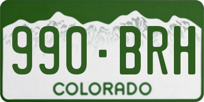 CO license plate 990BRH