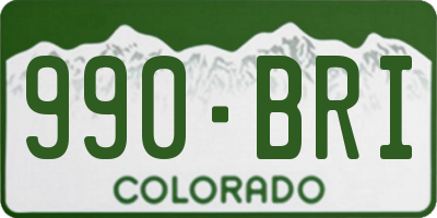 CO license plate 990BRI