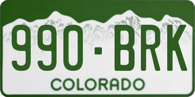 CO license plate 990BRK