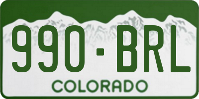 CO license plate 990BRL