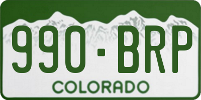 CO license plate 990BRP