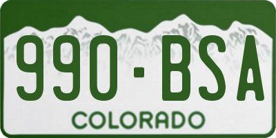 CO license plate 990BSA