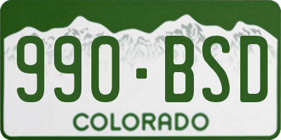 CO license plate 990BSD