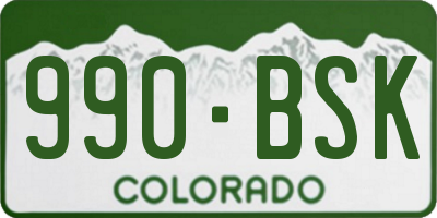 CO license plate 990BSK