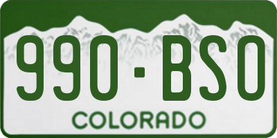 CO license plate 990BSO