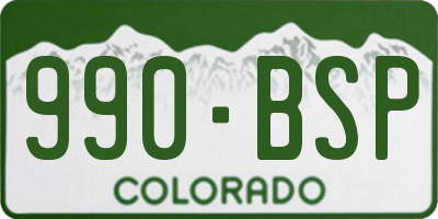 CO license plate 990BSP