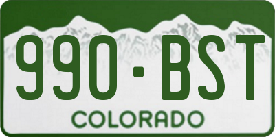 CO license plate 990BST