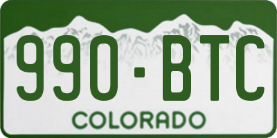 CO license plate 990BTC