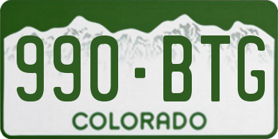 CO license plate 990BTG