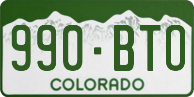 CO license plate 990BTO