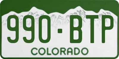 CO license plate 990BTP
