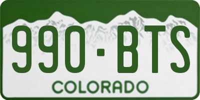 CO license plate 990BTS